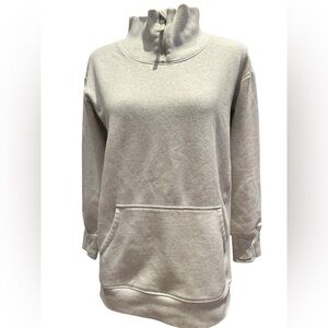 Athleta Girl Cream Quarter Zip Sweatshirt Pullover Fleece Kangaroo Pocket L 12